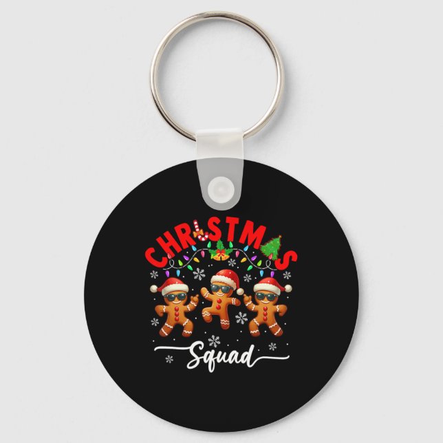 Christmas Squad Baker Three Santa Gingerbreads Dan Key Ring (Front)