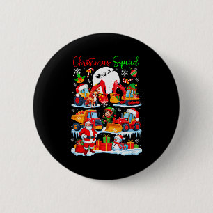 Christmas Squad Construction Trucks Excavators San 6 Cm Round Badge