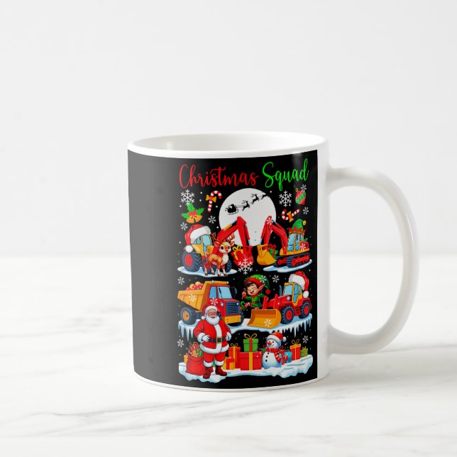 Christmas Squad Construction Trucks Excavators San Coffee Mug (Right)