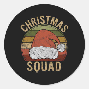 Christmas Squad Costume Gift Santa Matching Family Classic Round Sticker
