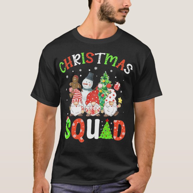 Christmas Squad Elf Funny Xmas Tree Snowman africa T-Shirt (Front)