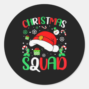 Christmas Squad Family Group Matching Christmas Pa Classic Round Sticker