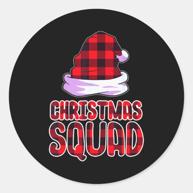 Christmas Squad Family Group Matching Christmas Pa Classic Round Sticker (Front)