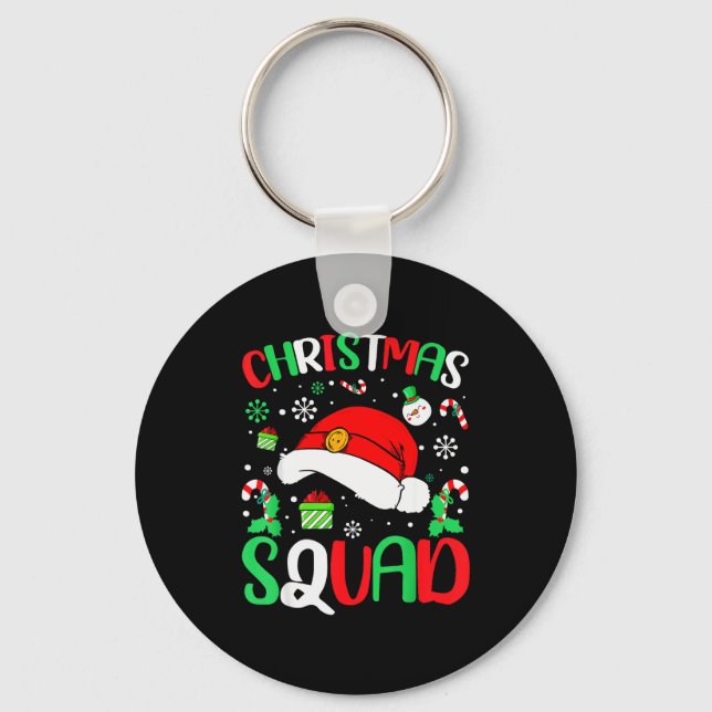 Christmas Squad Family Group Matching Christmas Pa Key Ring (Front)