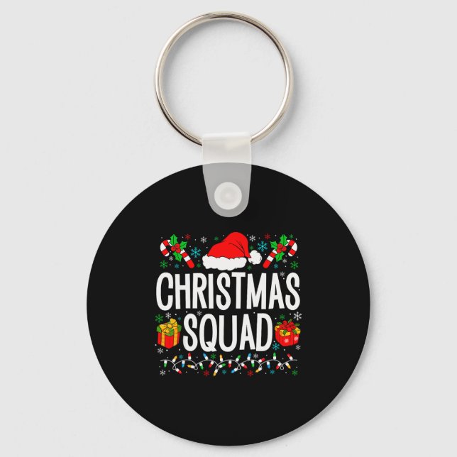 Christmas Squad Family Group Matching Christmas Pa Key Ring (Front)
