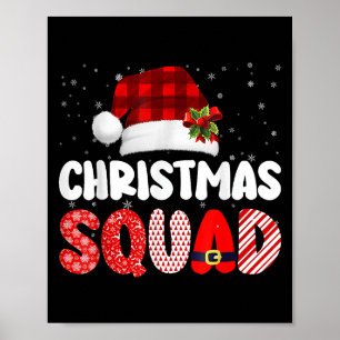 Christmas Squad Family Group Matching Red Plaid Sa Poster