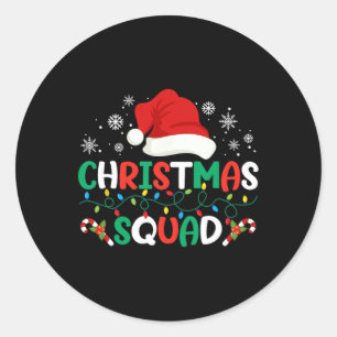 Christmas Squad Family Matching Funny Xmas Santa E Classic Round Sticker