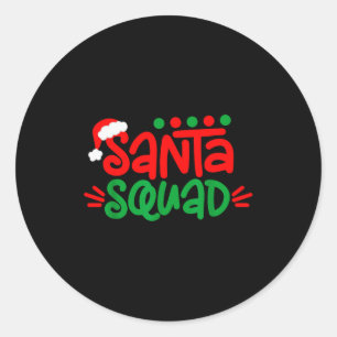 Christmas Squad Family Matching Xmas Santa Squad  Classic Round Sticker