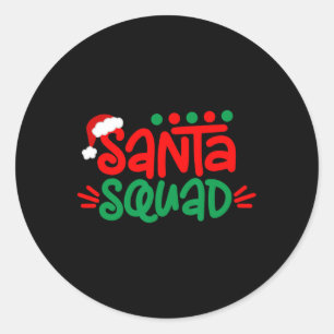 Christmas Squad Family Matching Xmas Santa Squad  Classic Round Sticker