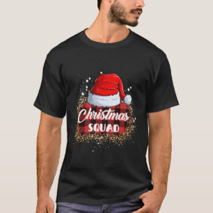 Christmas Squad Family Santa Hat Leopard Buffalo T-Shirt