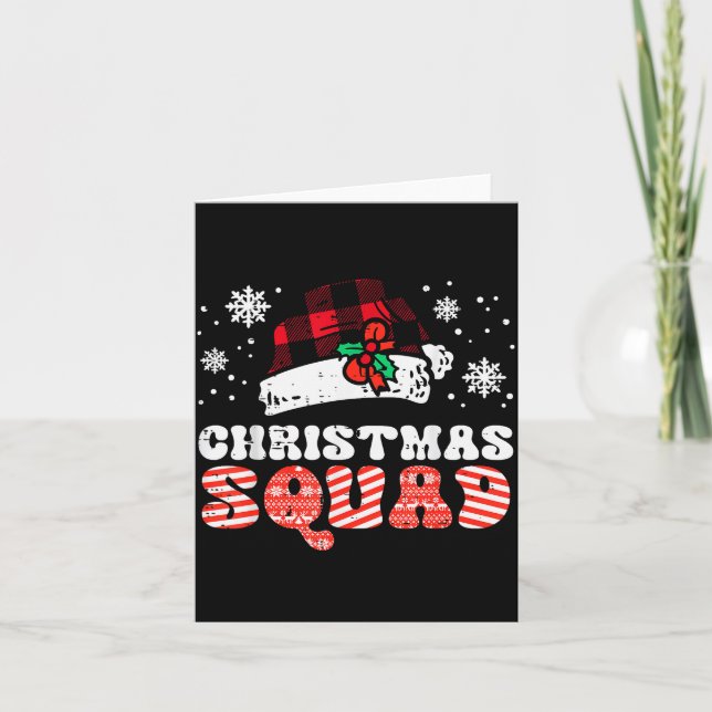 Christmas Squad Funny Xmas Crew Team Matching Kids Card (Front)
