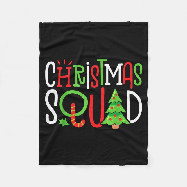 Christmas Squad Funny Xmas Tree Family Matching Pa Fleece Blanket (Front)