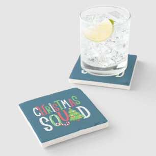 Christmas Squad Funny Xmas Tree Family Matching Stone Coaster