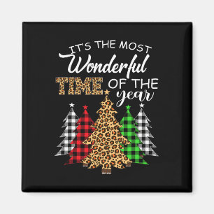 Christmas Squad Leopard Plaid Xmas Tree Family Mat Magnet