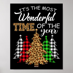 Christmas Squad Leopard Plaid Xmas Tree Family Mat Poster