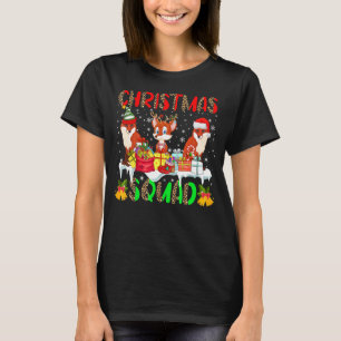 Christmas Squad Leopard Three Santa Reindeer Elf F T-Shirt