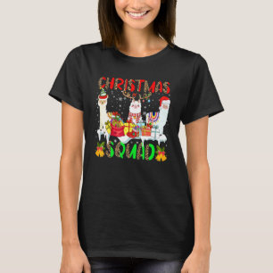 Christmas Squad Leopard Three Santa Reindeer Elf L T-Shirt