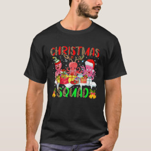 Christmas Squad Leopard Three Santa Reindeer Elf O T-Shirt