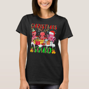 Christmas Squad Leopard Three Santa Reindeer Elf O T-Shirt