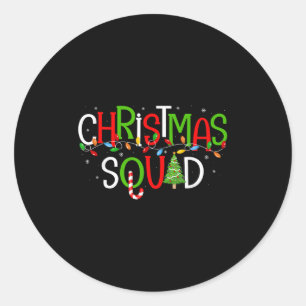 Christmas Squad Matching Family Group Santa Elf Sq Classic Round Sticker