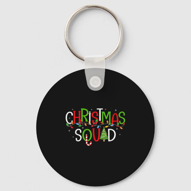 Christmas Squad Matching Family Group Santa Elf Sq Key Ring (Front)