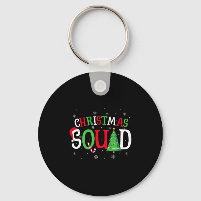 Christmas Squad Matching Family Group Santa Elf Sq Key Ring (Front)