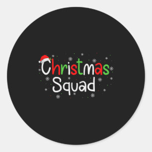 Christmas Squad Matching Family Group Santa Xmas P Classic Round Sticker
