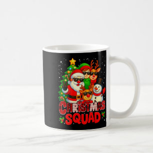 Christmas Squad Plaid Santa Snowman Elf Rudolph Xm Coffee Mug