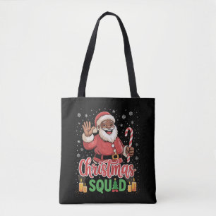 Christmas Squad Santa Afro Man Proud Black African Tote Bag