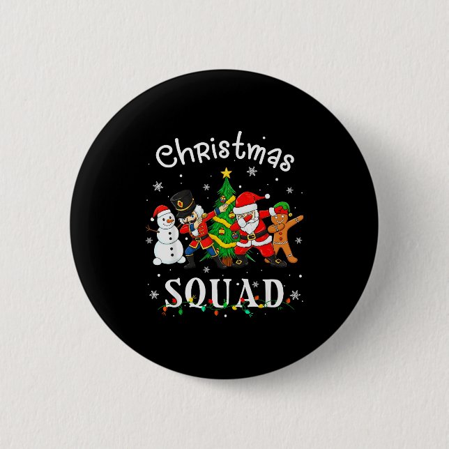 Christmas Squad Santa Dabbing Elf Family Matching  6 Cm Round Badge (Front)