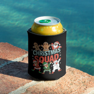 Christmas Squad Santa Dabbing Elf Family Matching Can Cooler