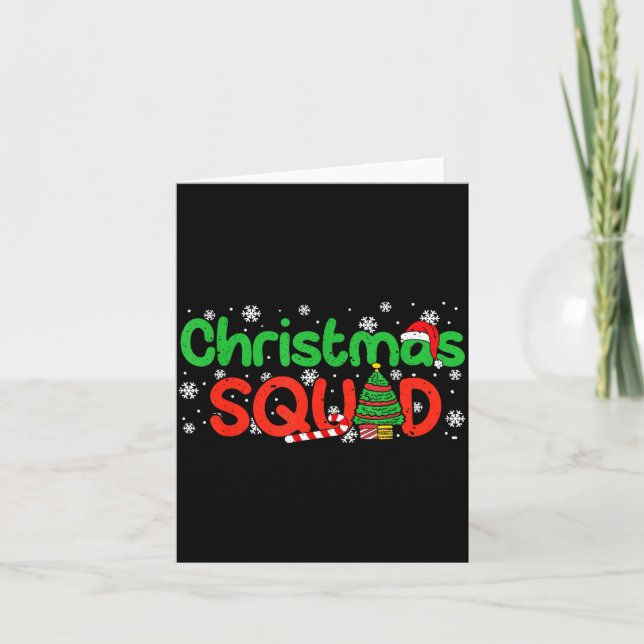 Christmas Squad Santa Dabbing Elf Family Matching  Card (Front)