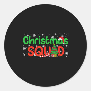 Christmas Squad Santa Dabbing Elf Family Matching  Classic Round Sticker