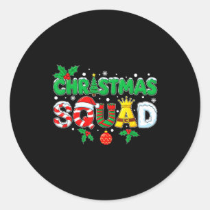 Christmas Squad Santa Dabbing Elf Family Matching  Classic Round Sticker