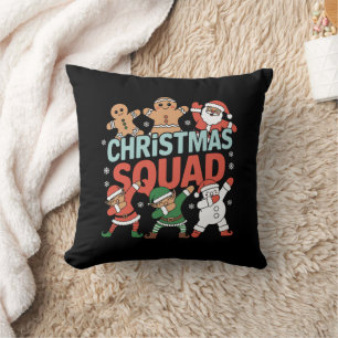 Christmas Squad Santa Dabbing Elf Family Matching  Cushion