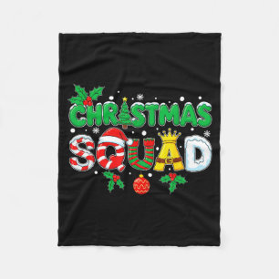 Christmas Squad Santa Dabbing Elf Family Matching Fleece Blanket