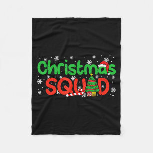 Christmas Squad Santa Dabbing Elf Family Matching  Fleece Blanket