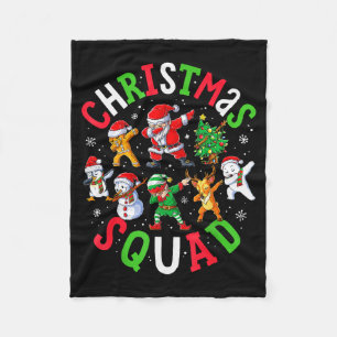 Christmas Squad Santa Dabbing Elf Family Matching  Fleece Blanket