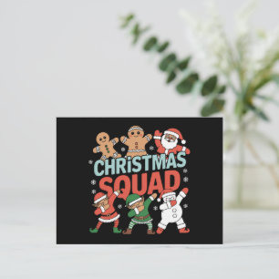 Christmas Squad Santa Dabbing Elf Family Matching  Holiday Postcard