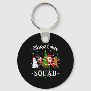 Christmas Squad Santa Dabbing Elf Family Matching  Key Ring
