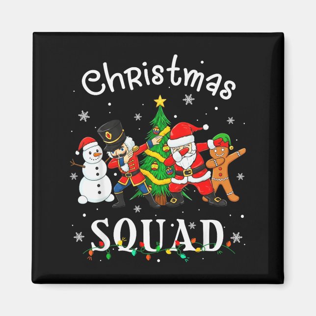 Christmas Squad Santa Dabbing Elf Family Matching  Magnet (Front)