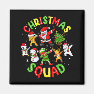 Christmas Squad Santa Dabbing Elf Family Matching Magnet