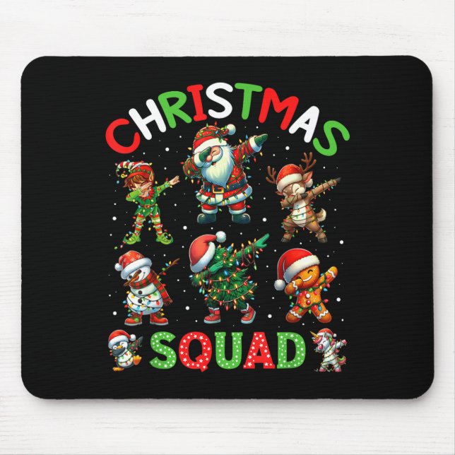 Christmas Squad Santa Dabbing Elf Family Matching  Mouse Pad (Front)