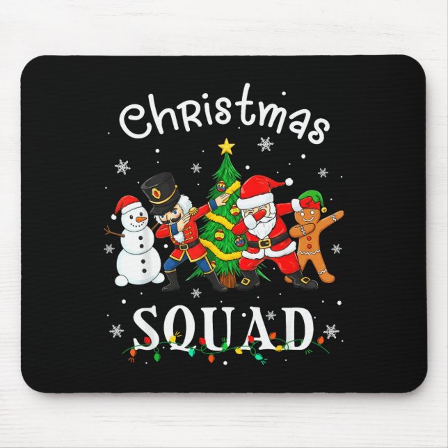 Christmas Squad Santa Dabbing Elf Family Matching  Mouse Pad (Front)