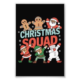 Christmas Squad Santa Dabbing Elf Family Matching  Photo Print