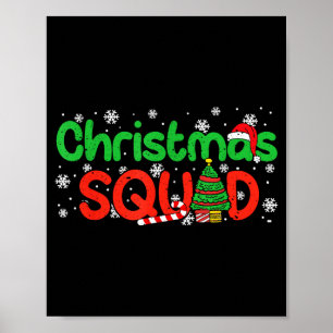 Christmas Squad Santa Dabbing Elf Family Matching  Poster