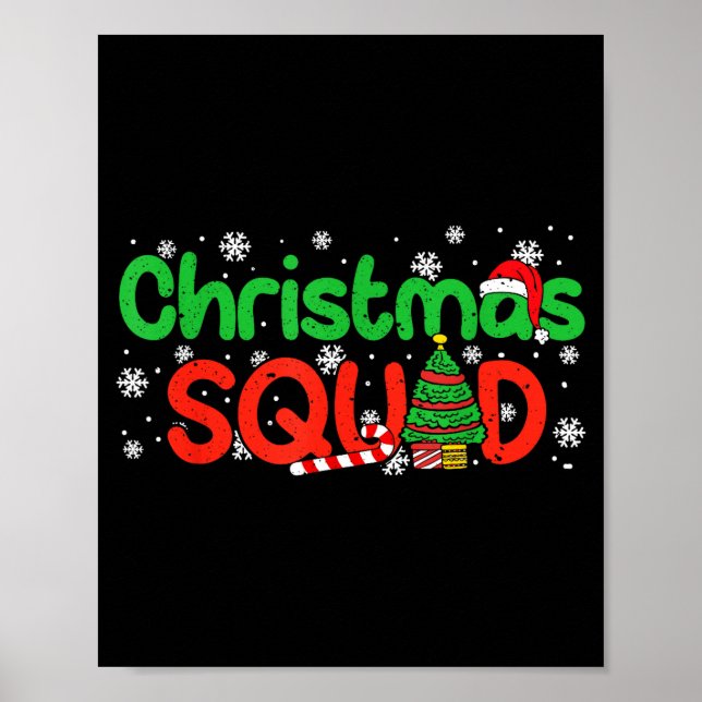 Christmas Squad Santa Dabbing Elf Family Matching  Poster (Front)