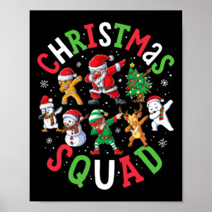 Christmas Squad Santa Dabbing Elf Family Matching  Poster