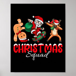 Christmas Squad Santa Dabbing Elf Family Matching  Poster