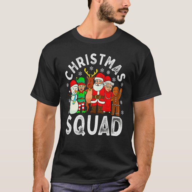 Christmas Squad Santa Family Matching Pajamas Xmas T-Shirt (Front)